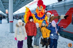Торжественные проводы поезда в Великий Устюг 05 января 2017 года.